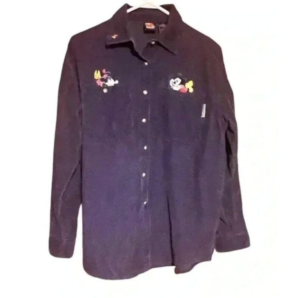 Disney Mickey Unlimited Corduroy Button-Up Shirt With Embroidered Mickey Mouse G